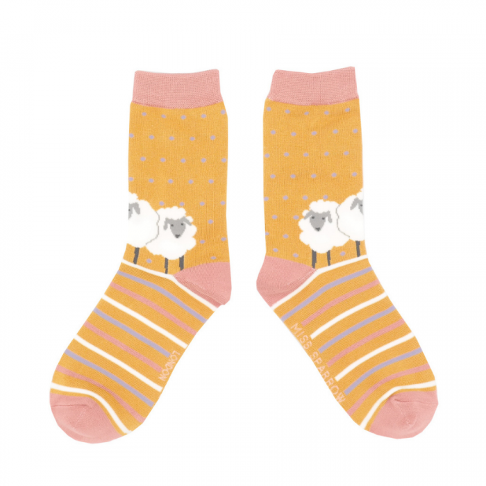 Bamboo Socks - Sheep Mustard
